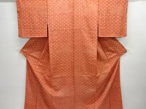 菊青海波模様手織り紬付け下げ着物